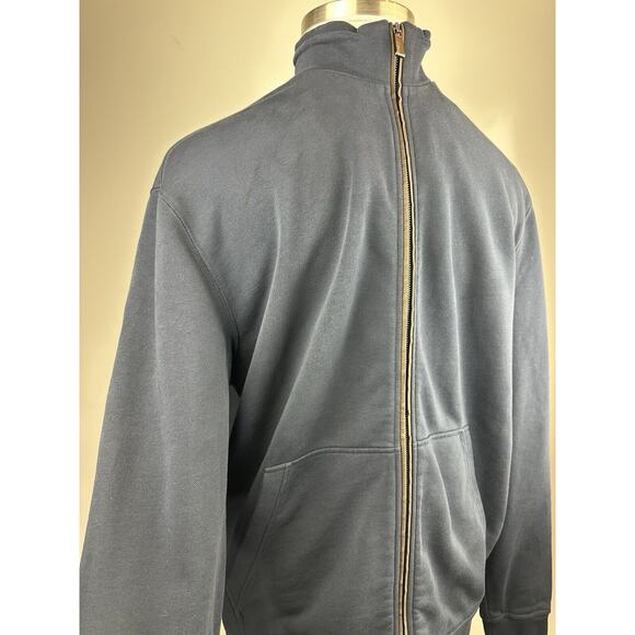 Ermenegildo Zegna Full Zip Up Suede Trim Sweatshirt Navy Sweater Jacket Men's XL - Picture 14 of 16